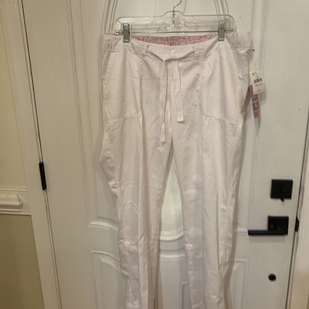 Kohl's Maternity‎ White Drawstring Pants Constructed Belly Size Large